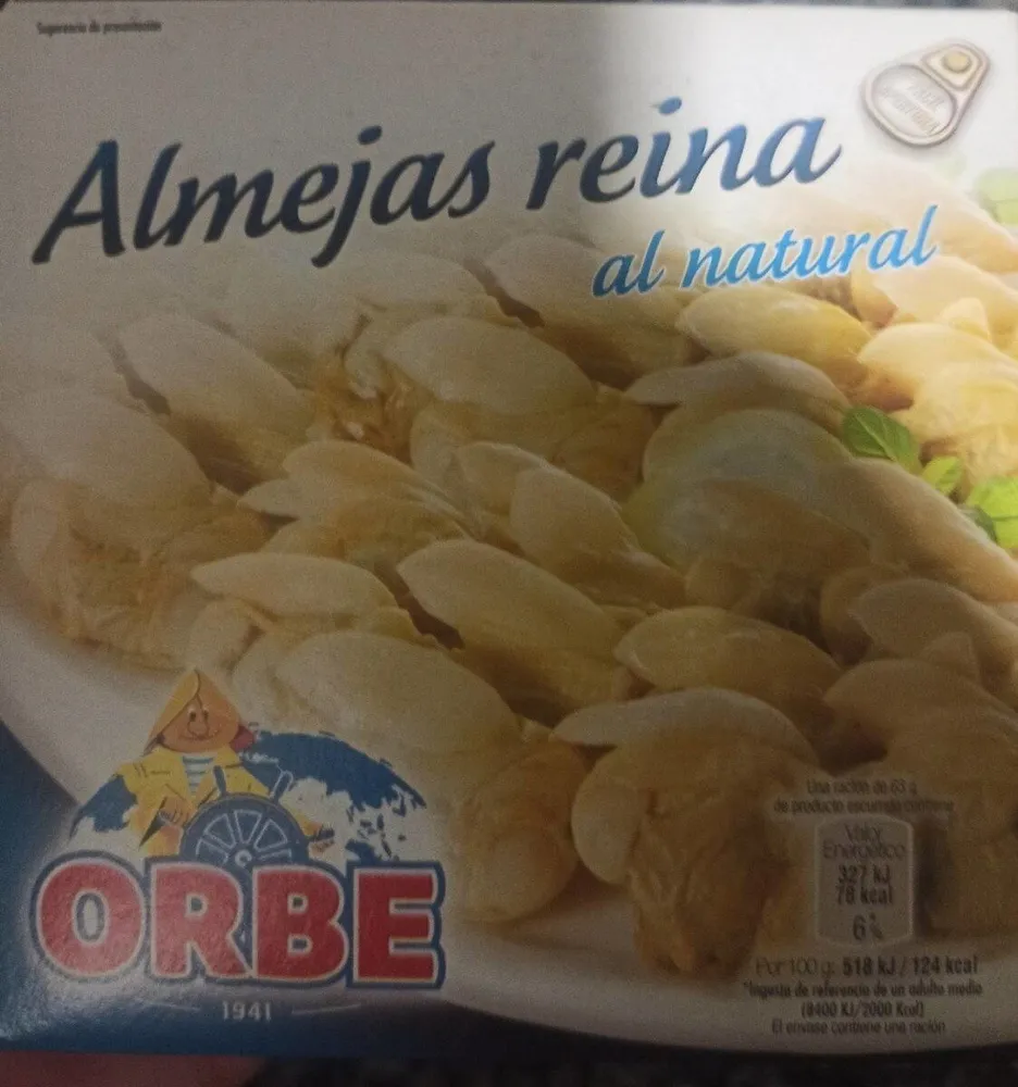 Almejas reina al natural