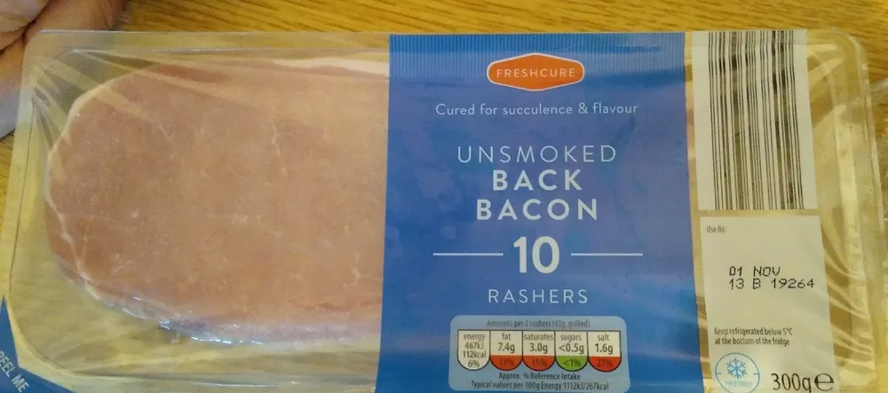 Unsmoked back bacon