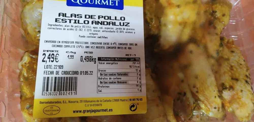 Alitas de pollo estilo andaluz
