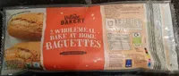 Part baked wholemeal baguettes