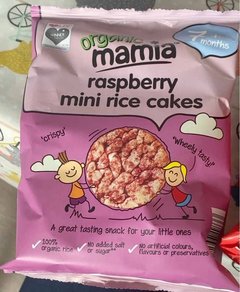 Raspberry mini rice cakes