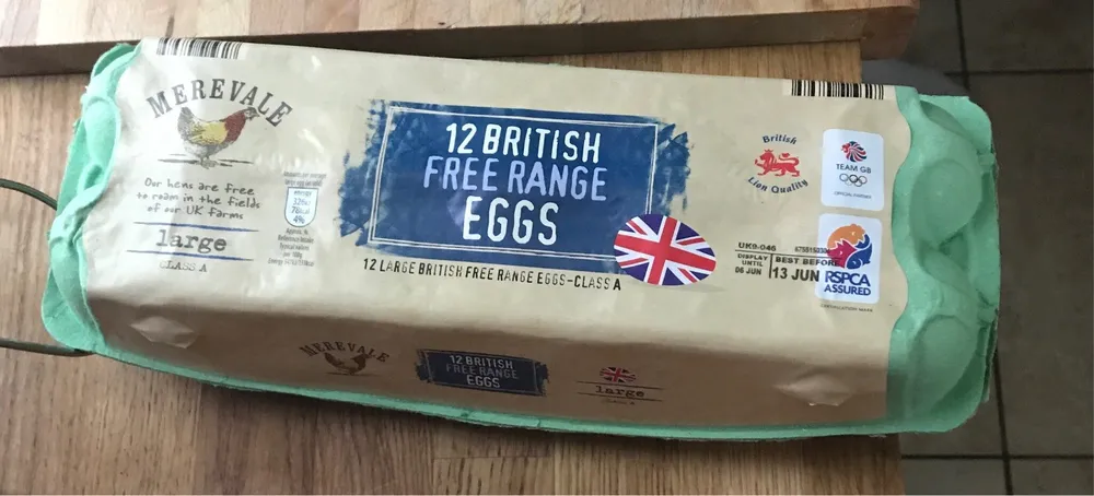 12 british free range eggs