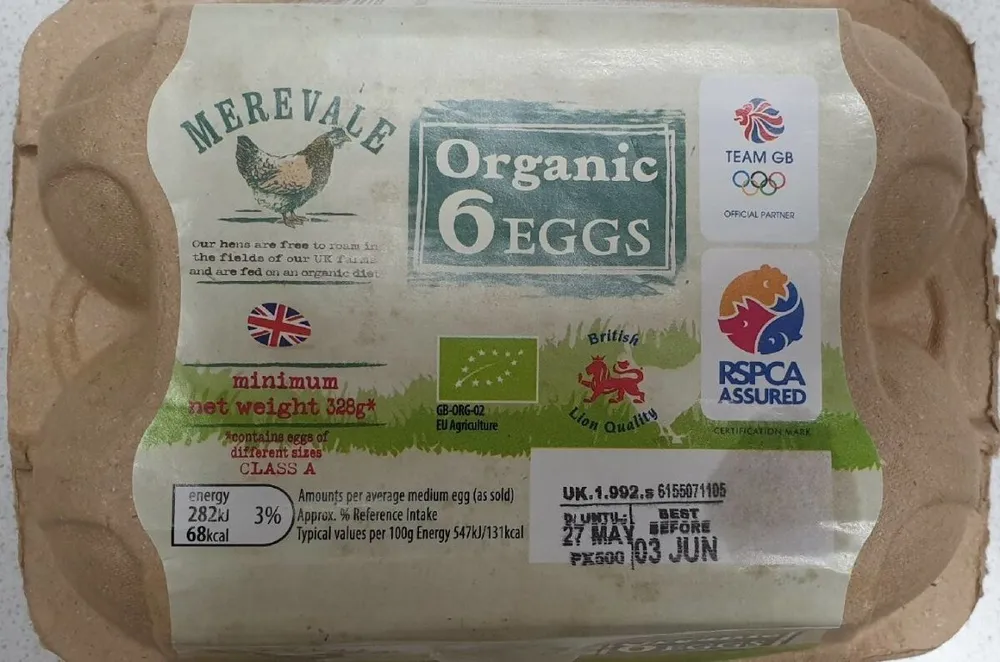 Organic 6 eggs