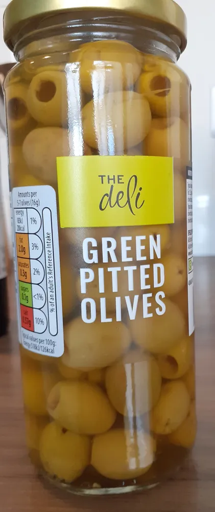 Green pitted olives