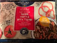 Brown lentils with tahini