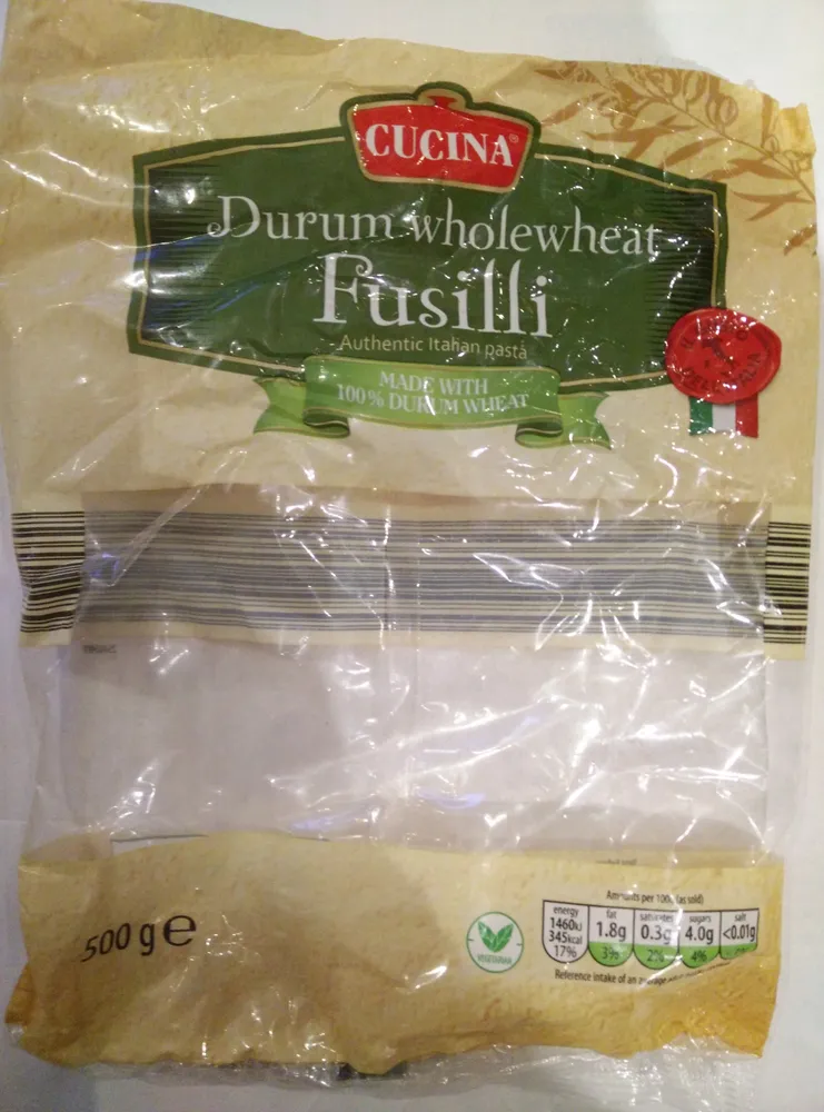 Durum wholewheat fusilli