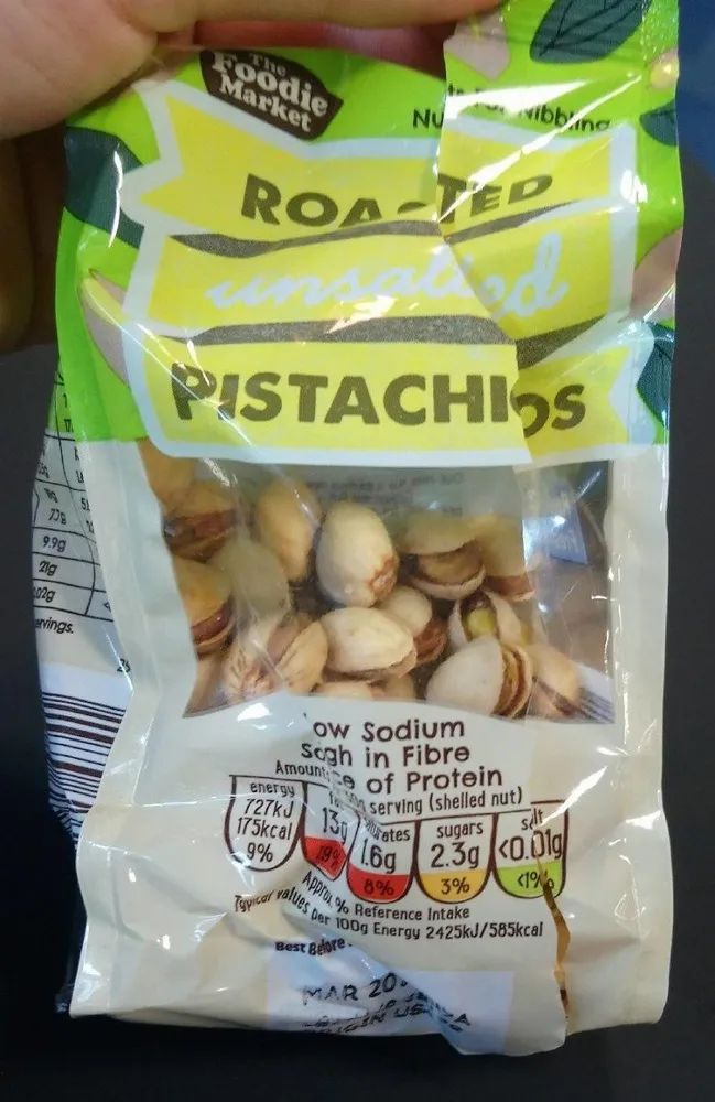Roasted unsalted pistachios