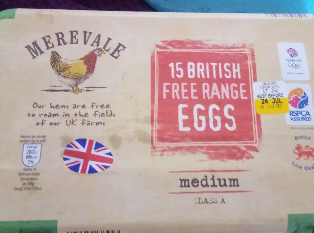 15 free range eggs