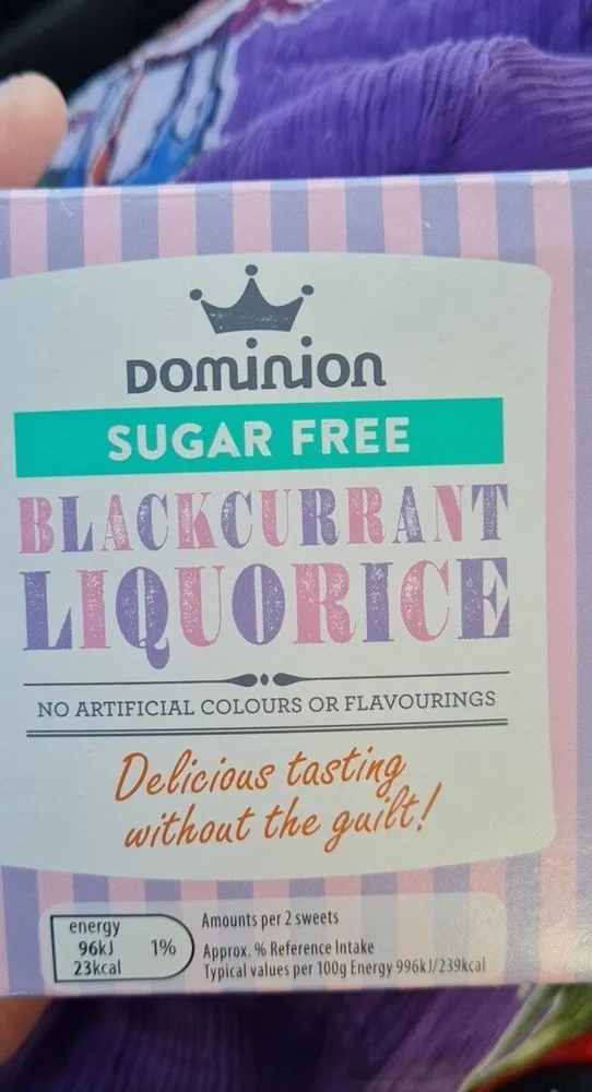 Sugar free blackcurrant liquorice
