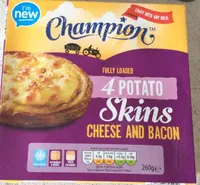 Cheese and bacon potato skins