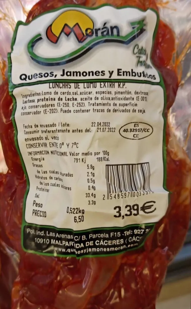 Lonchas de lomo extra