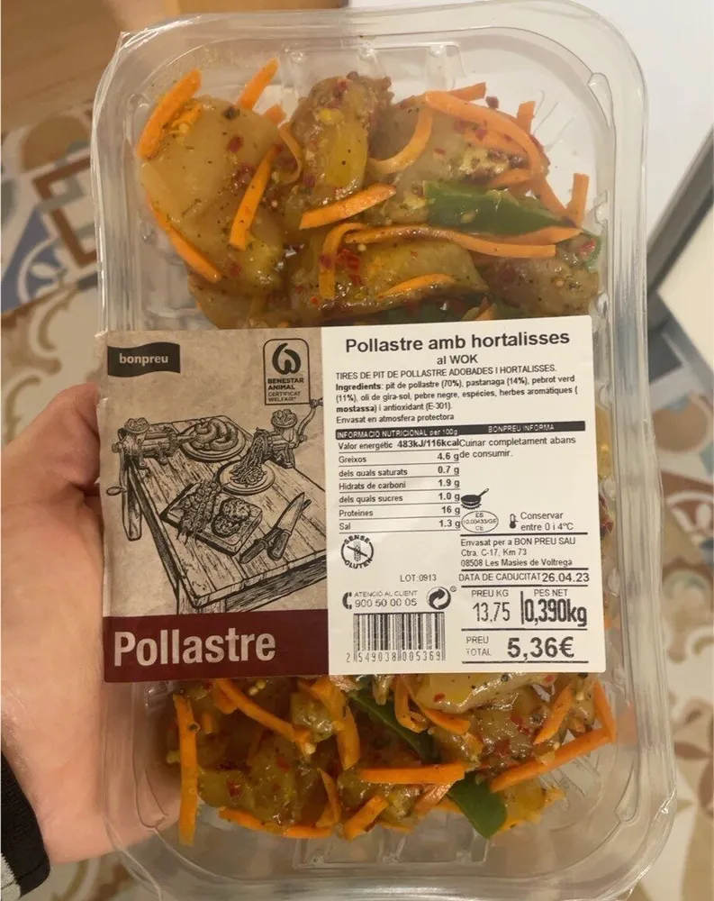 Pollastre amb hortalisses al WOK