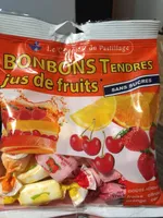 Bonbons tendres jus de fruits