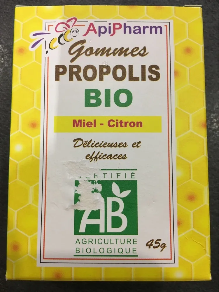 Apipharm Gommes Propolis Bio Miel Citron 45G