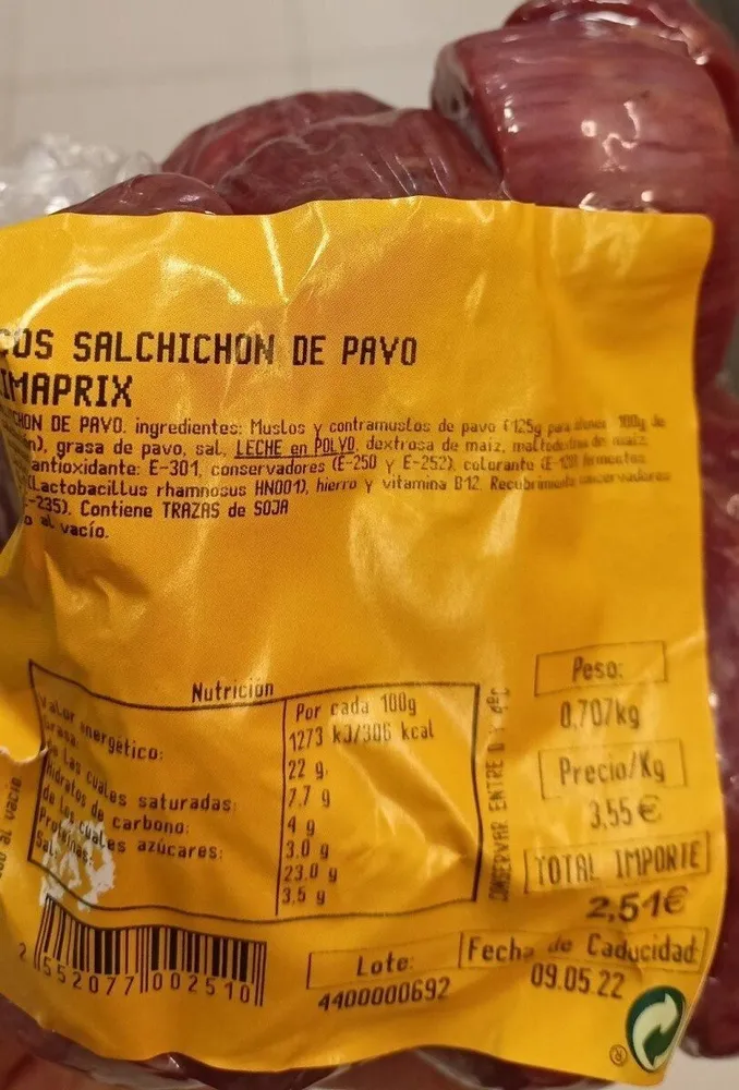 Salchichón de pavo