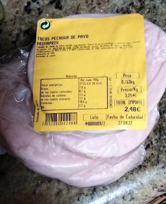 Tacos de pechuga de pavo primaprix