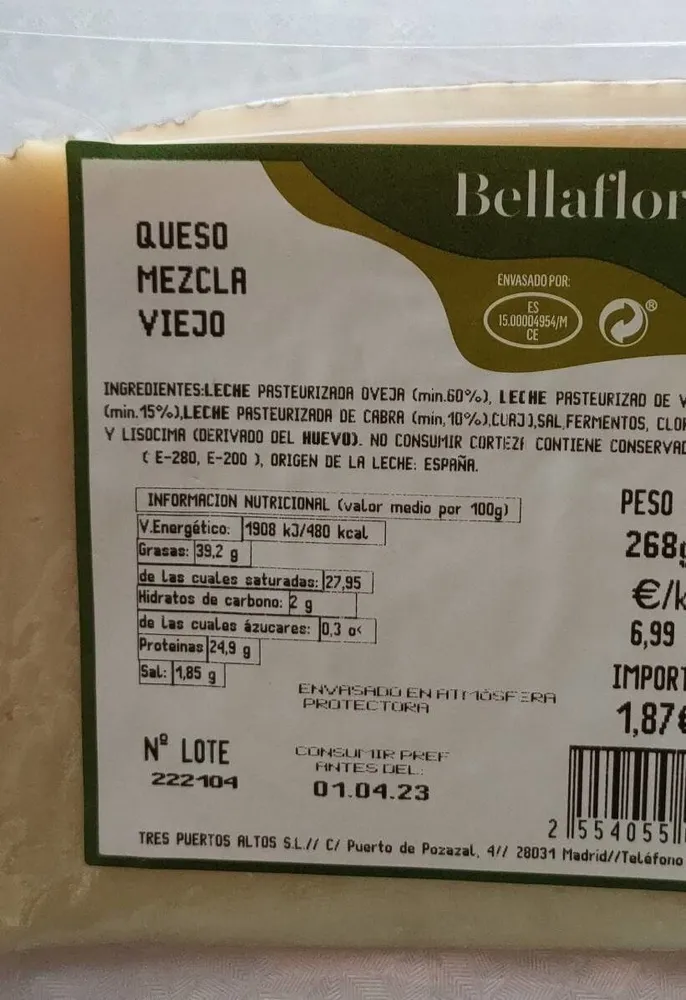 Queso mezcla viejo