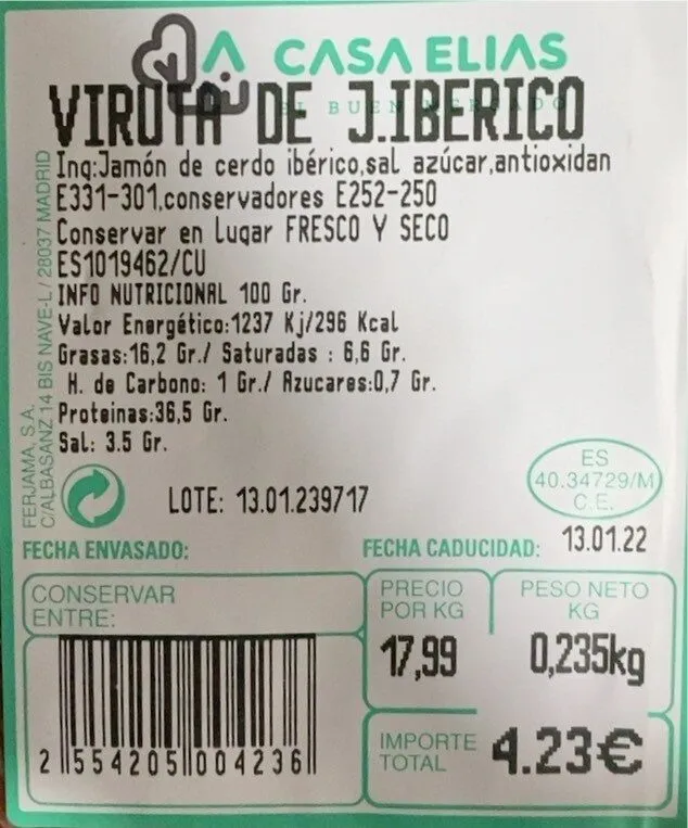 Viruta de jamon iberico