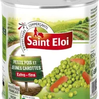 Petits pois et jeunes carottes