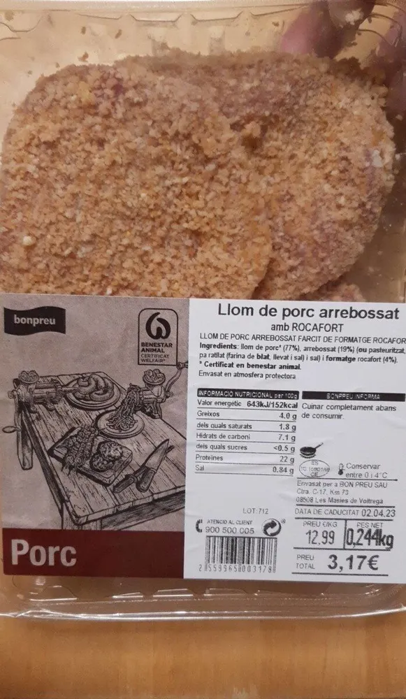 Llom de porc arrebossat