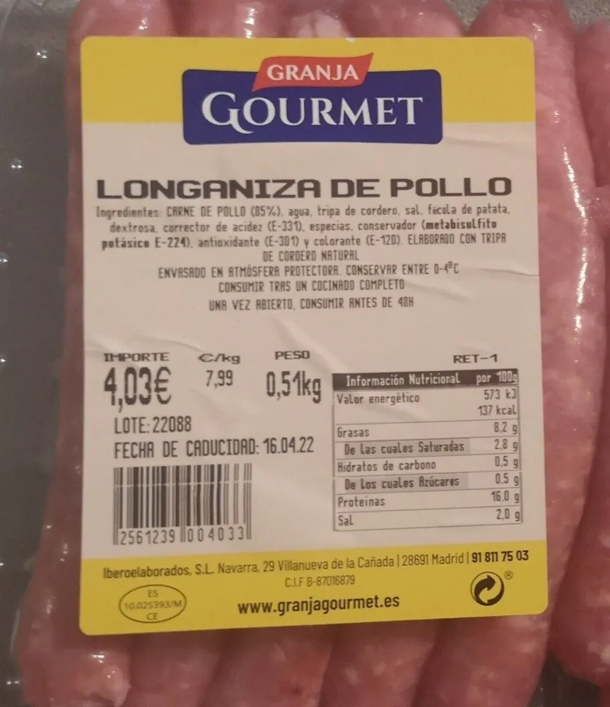 Longaniza de pollo