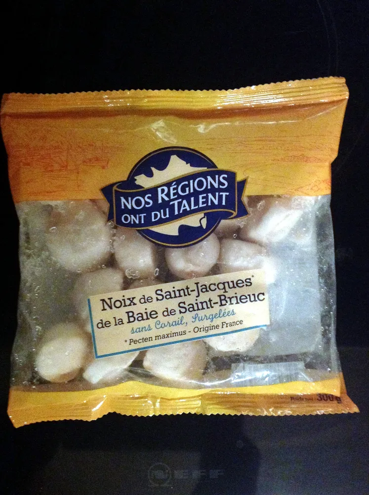 Noix de Saint-Jacques de la Baie de Saint-Brieuc, sans corail, Surgelées