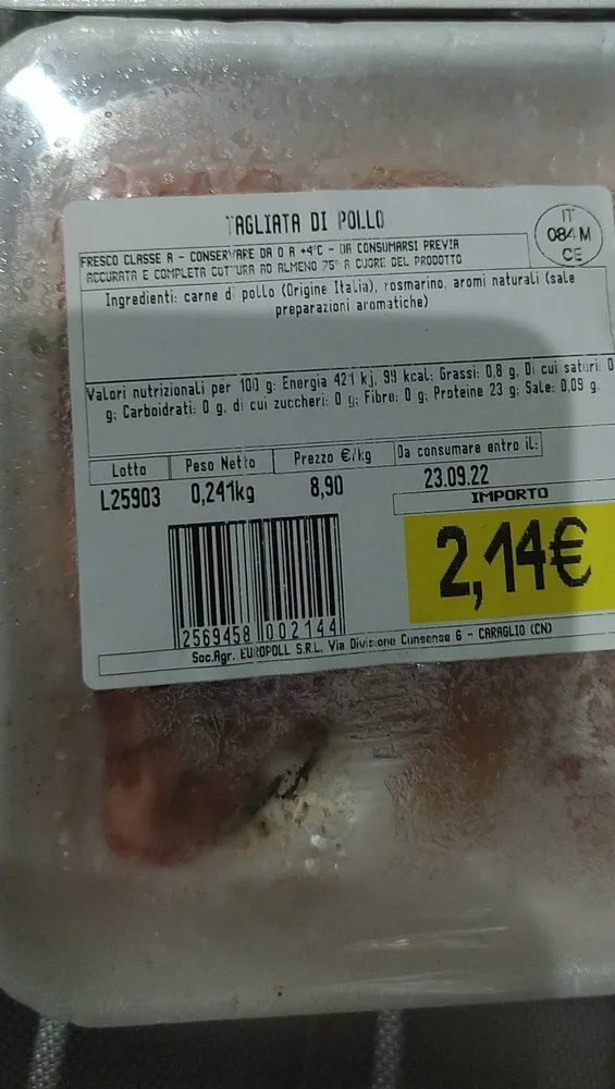 Tagliata di pollo