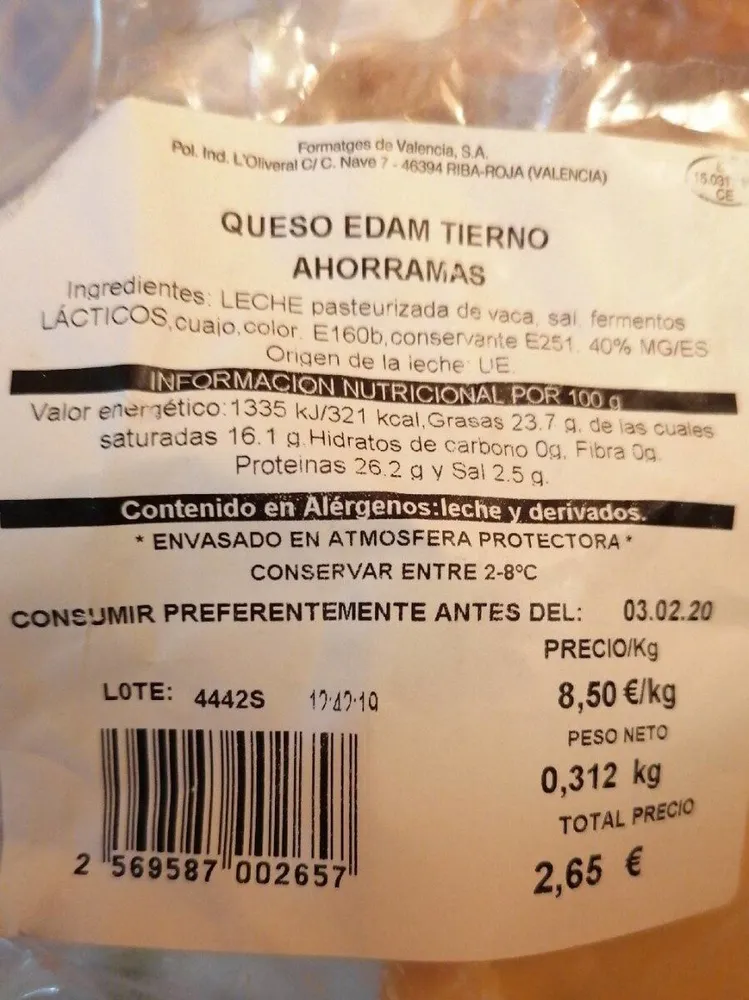 Queso edam tierno