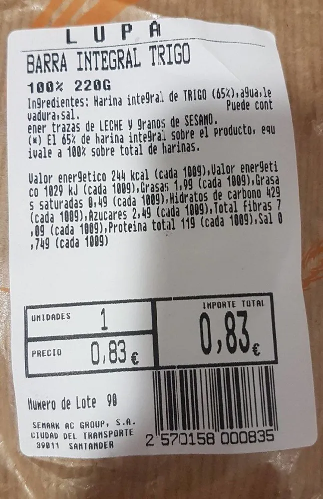 BARRA INTEGRAL TRIGO