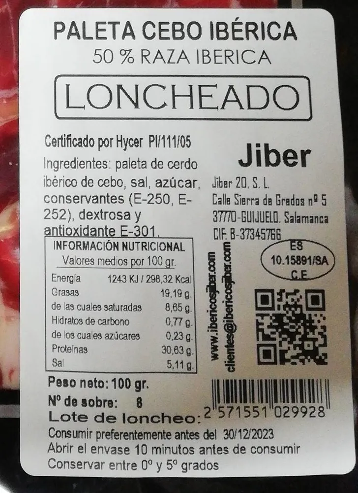 Paleta cebo ibérica