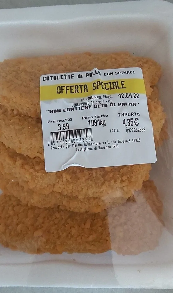 Cotolette di pollo con spinaci