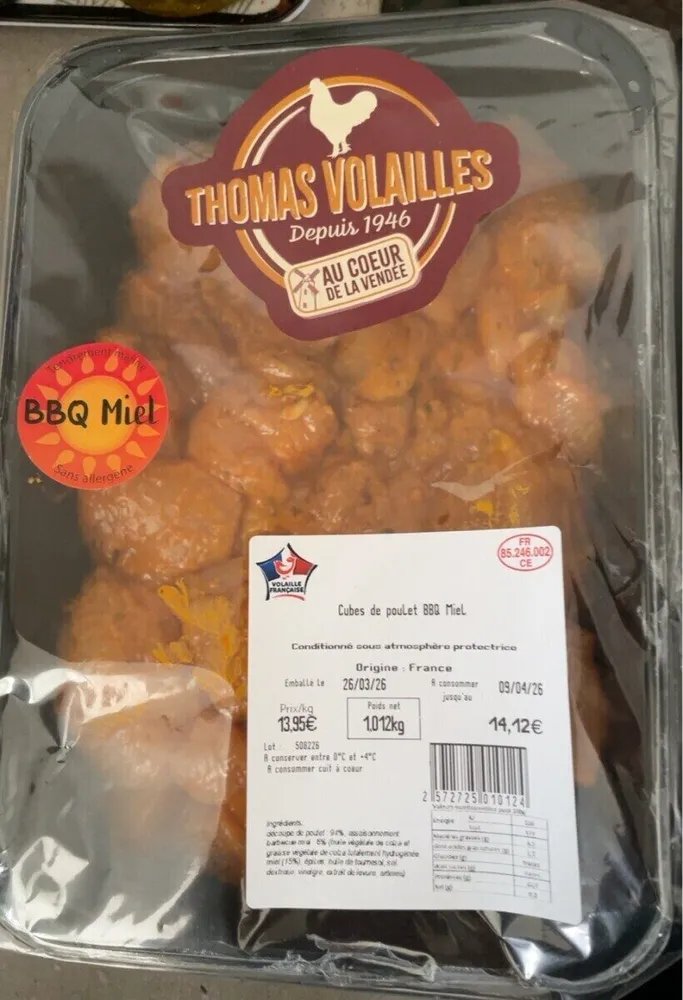 Cube de poulet BBQ Miel