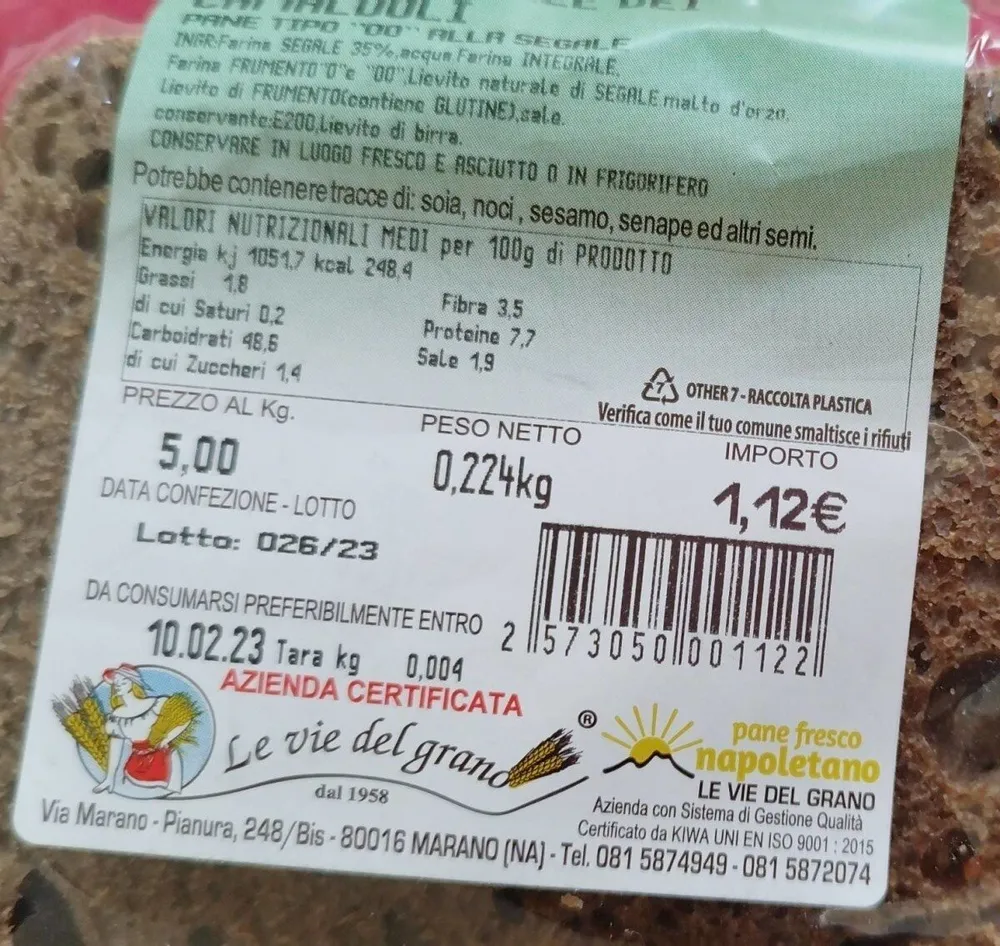 Pane di segale dei camaldoli