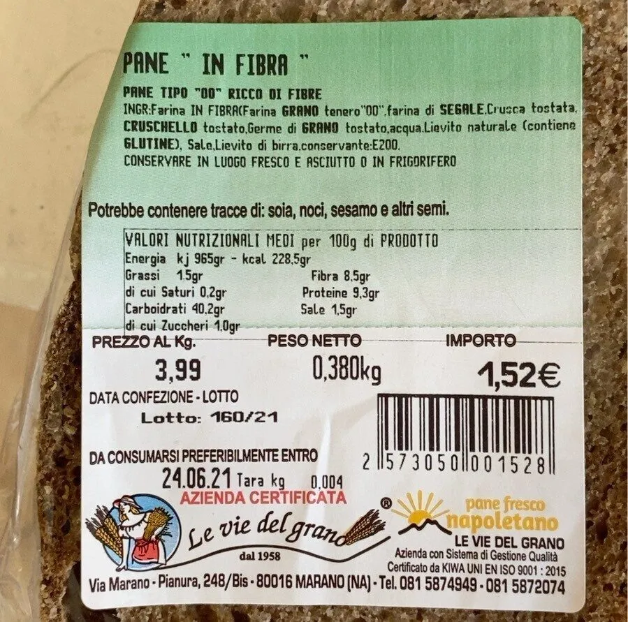 pane “in fibra”
