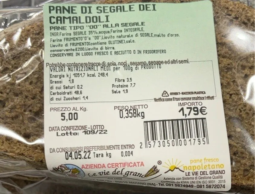 pane di segale dei camaldoli