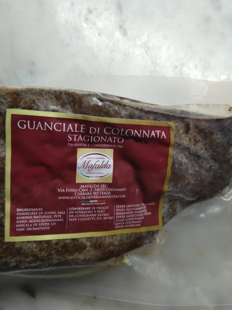 guanciale di Colonnata stagionato