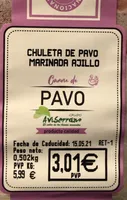 Chuleta de pavo marinada al ajillo