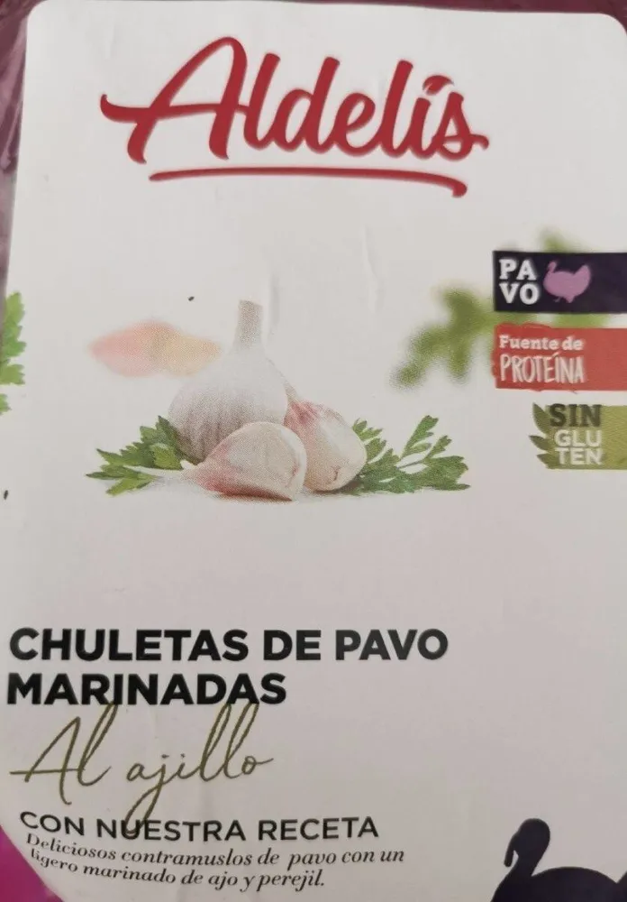 Chuletas de pavo marinadas al ajillo