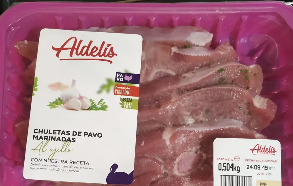 Chuletas de pavo marinadas