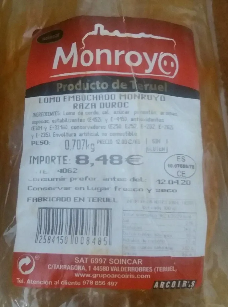 Lomo embuchado raza duroc