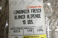 Longaniza fresca blanca