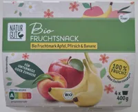 Fruchtsaft Apfel, Pfirsich und Banane