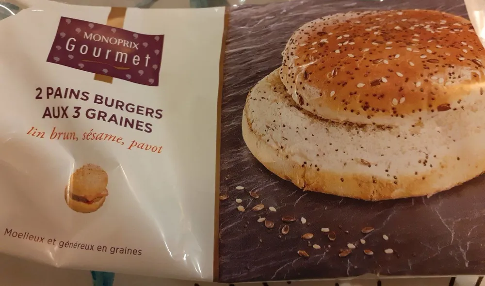 2 Pains burgers aux 3 graines