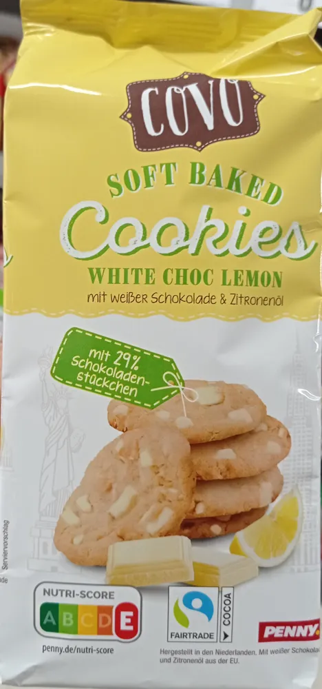 Soft baked cookies white choc lemon