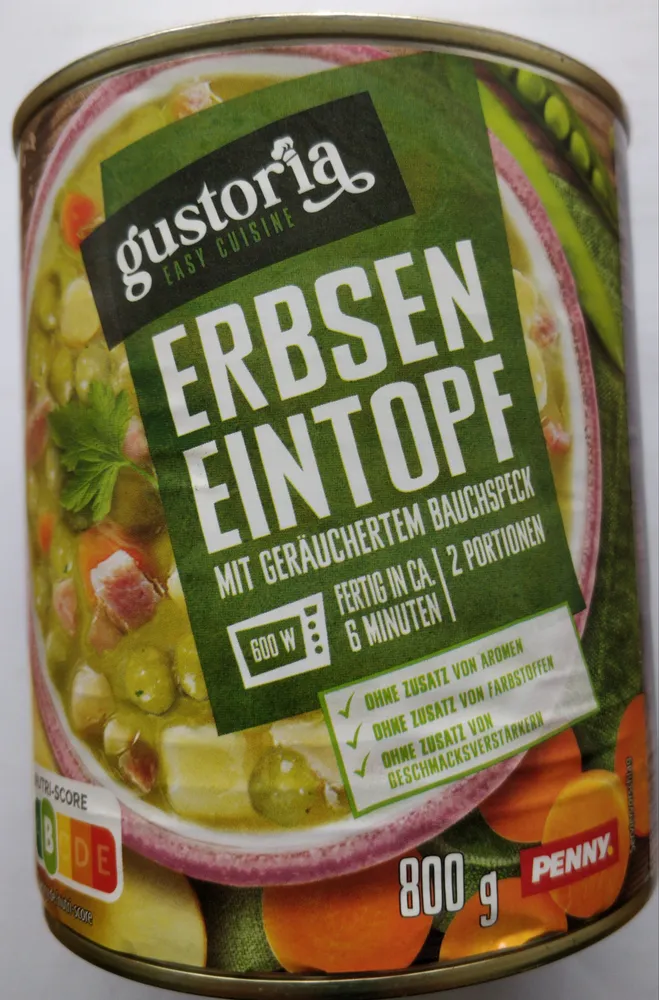 Erbseneintopf mit geräuchertem Bauchspeck