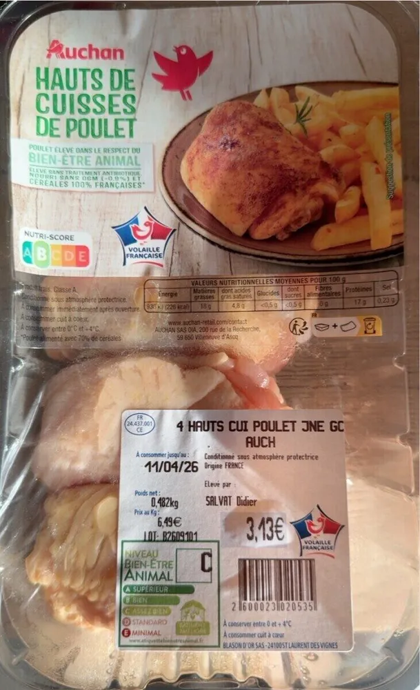 Haut de cuisses de poulet