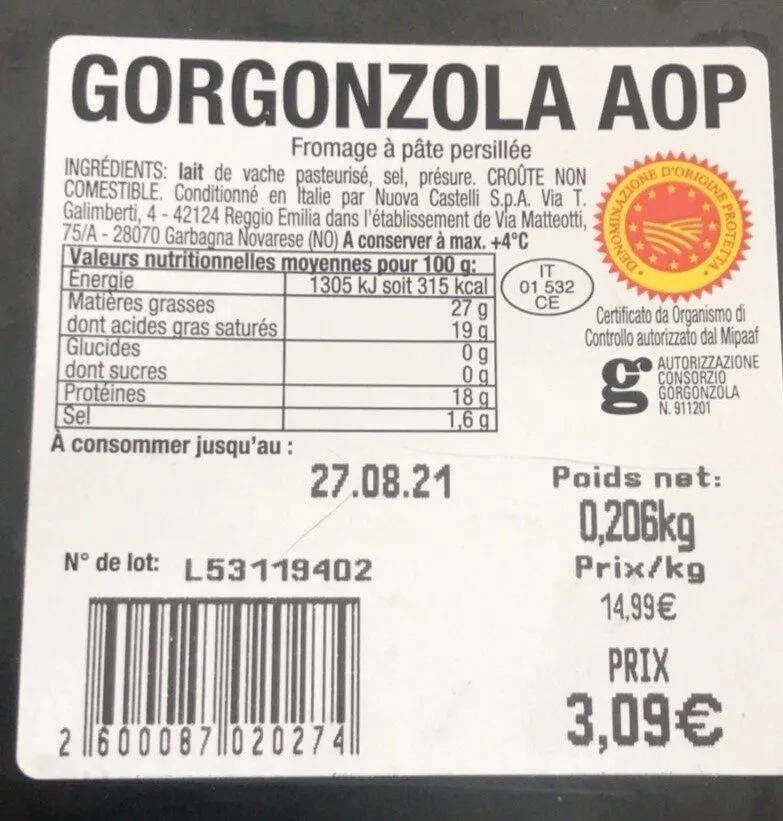Gorgonzola AOP