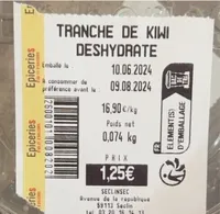 Tranches de kiwi déshydratées