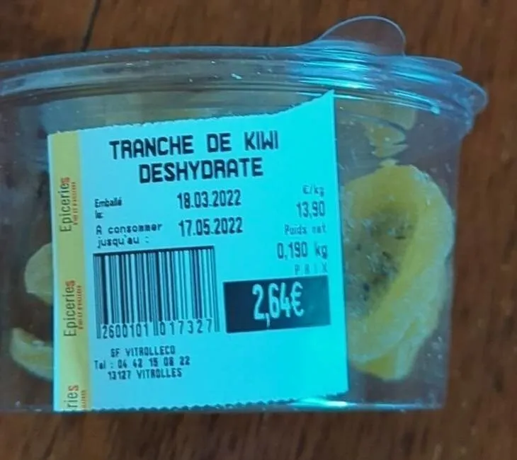 Tranche de Kiwi déshydraté