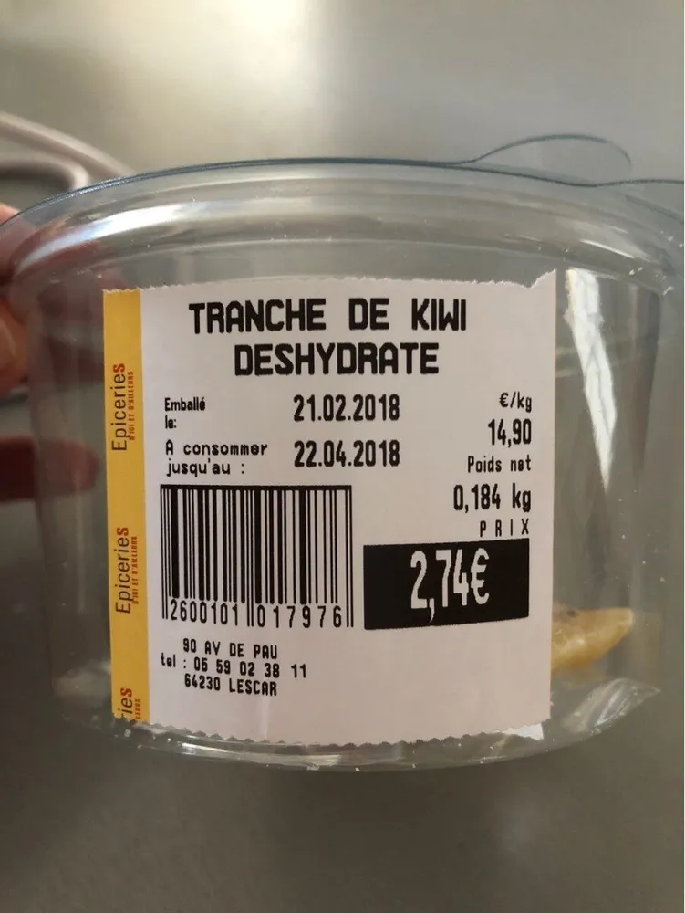 Kiwi déshydraté
